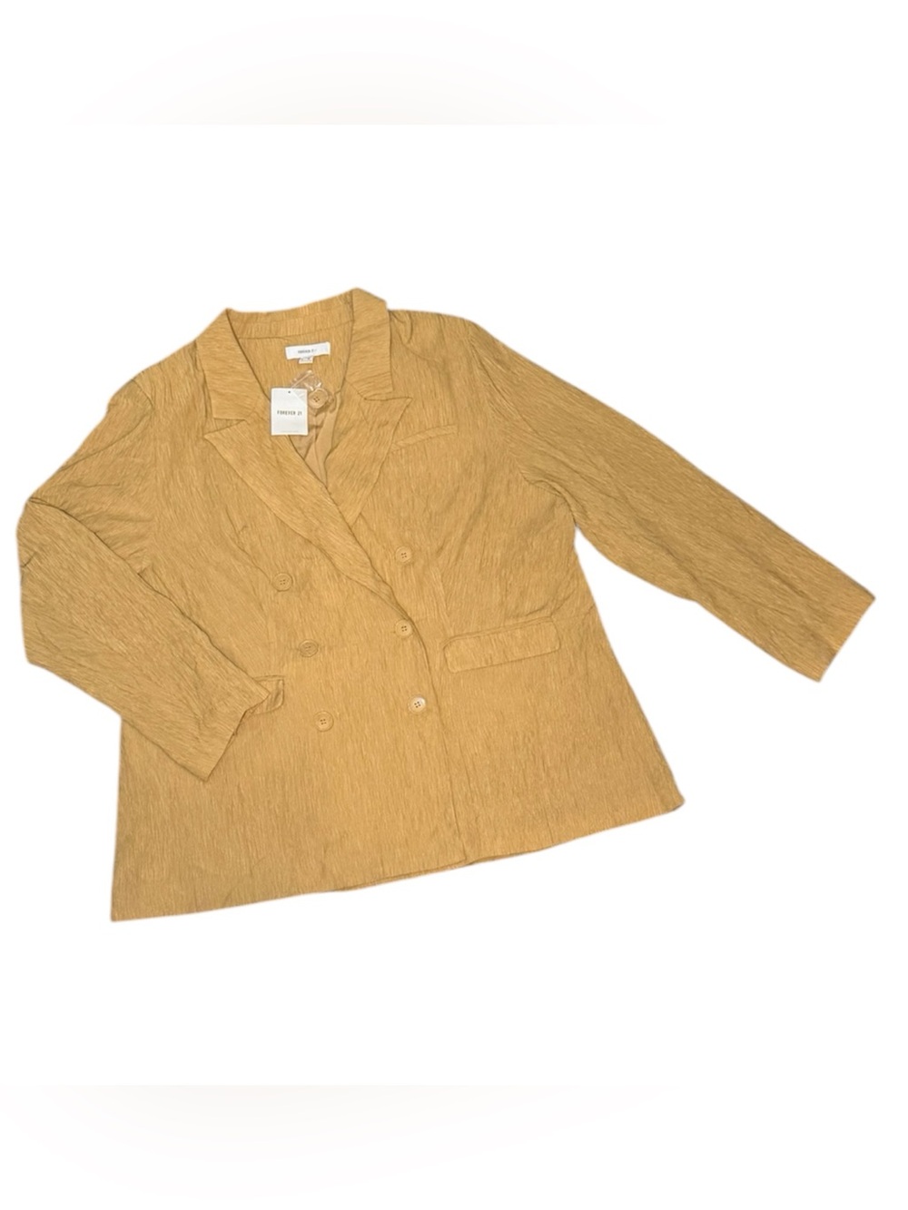 Double-Breasted Blazer Jacket Forever 21 Camel Color 3X